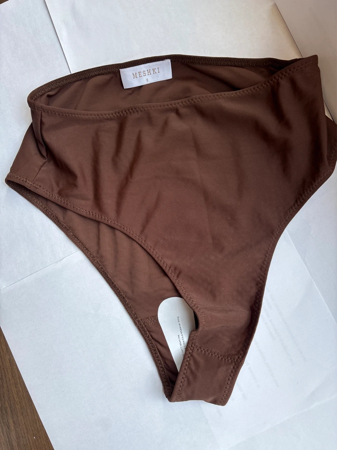 Meshki High Waisted Bikini Bottoms Brown Size S - photo 2