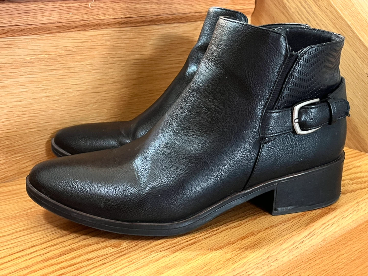 Black Ankle Boots with Buckle Detail - photo 4