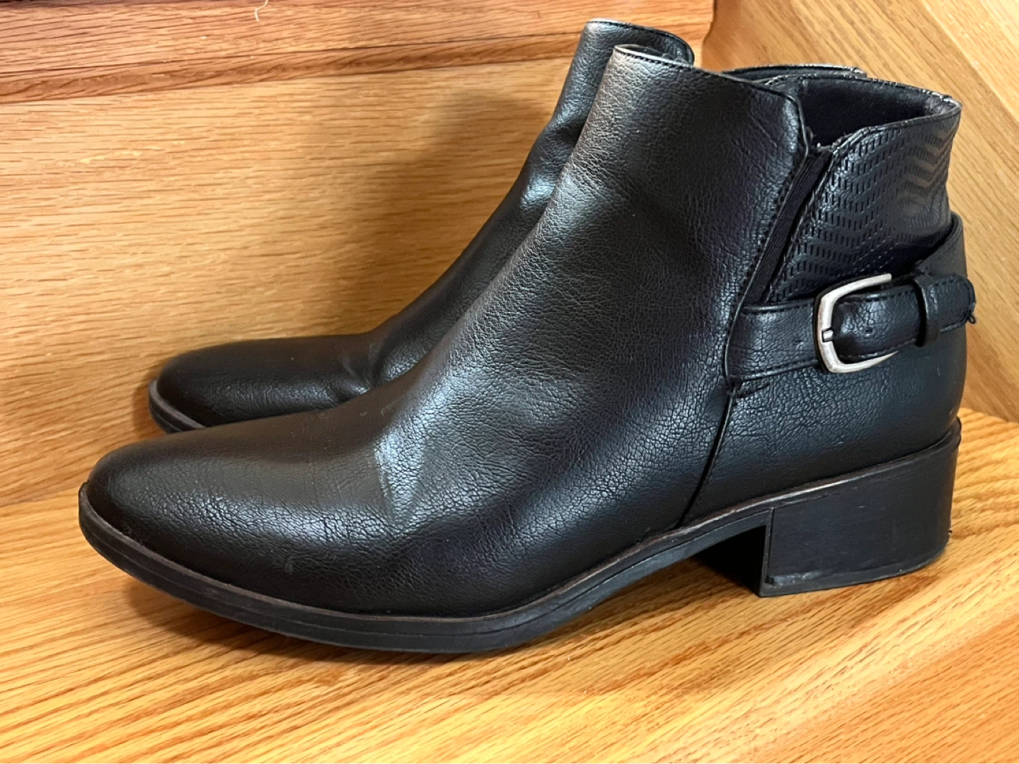 Black Ankle Boots with Buckle Detail - photo 5