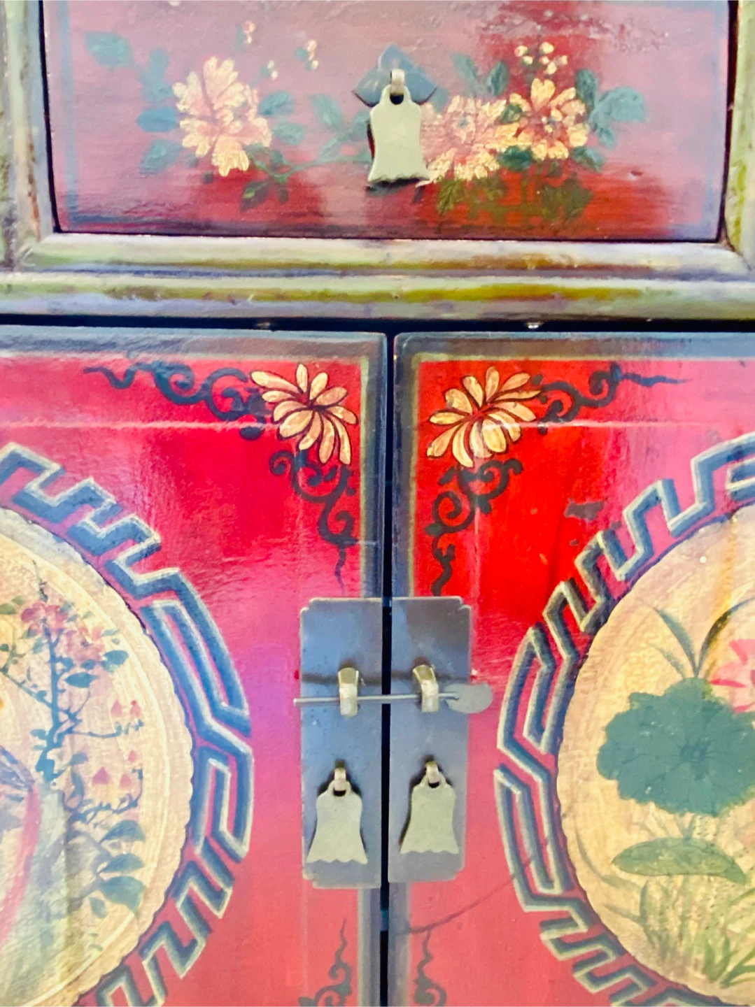 Vintage Hand-Painted Solid Wood cabinet - photo 4