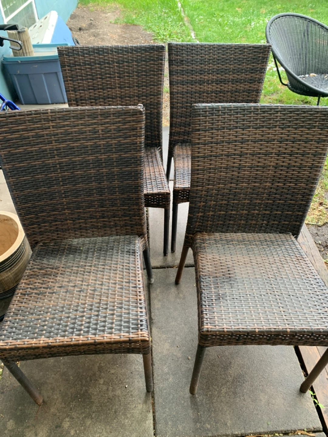 Wicker Patio Dining Chairs - Set of 4