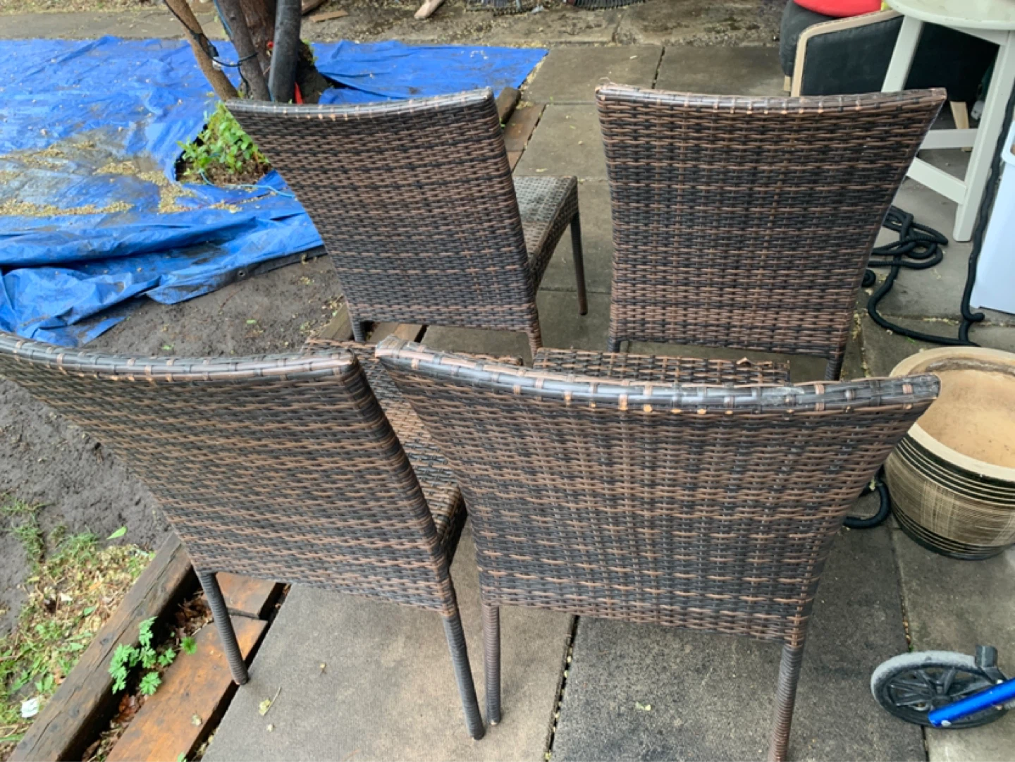 Wicker Patio Dining Chairs - Set of 4 - photo 3