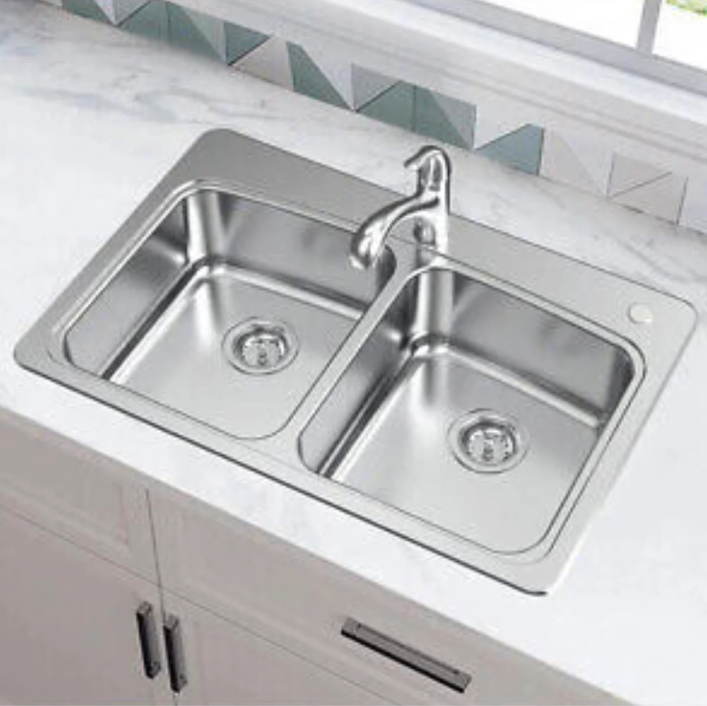 Glacier Bay 33 in. Double Bowl Top Mount Kitchen Sink - photo 3