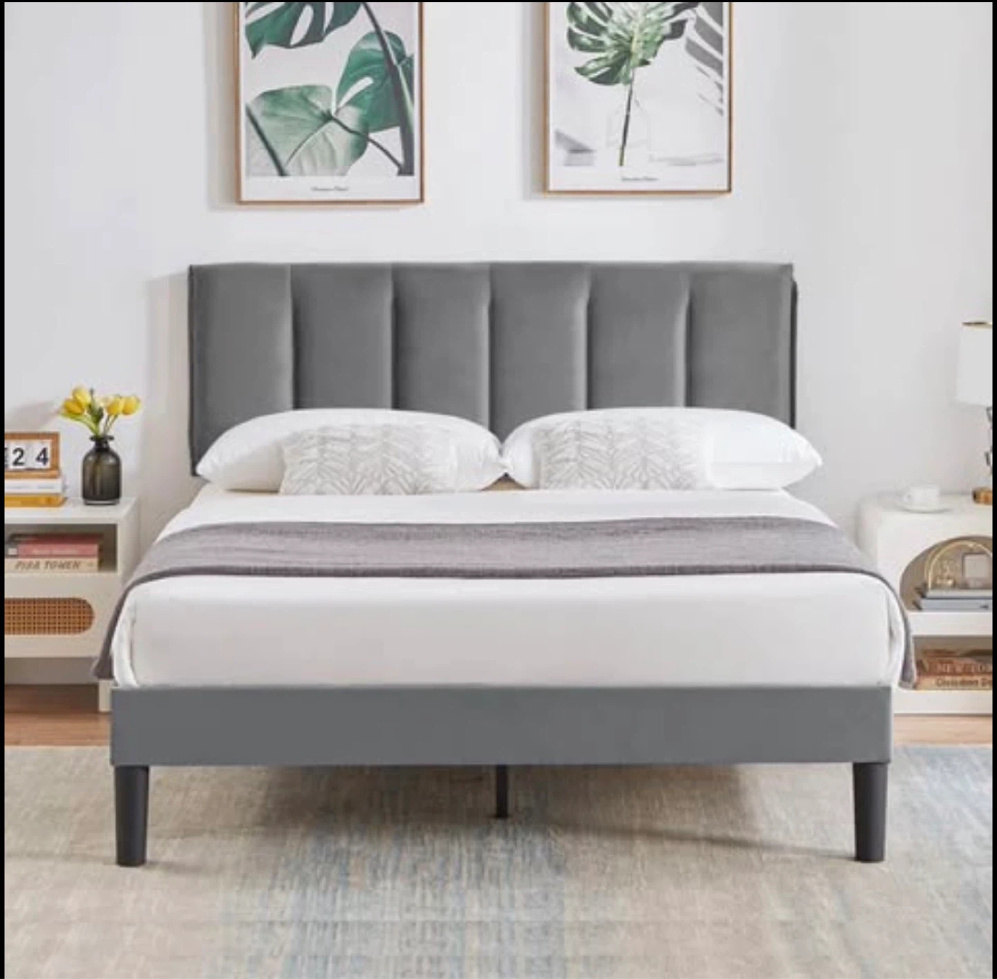 Queen Size Upholstered Bed Frame – Like New ✨ - photo 2
