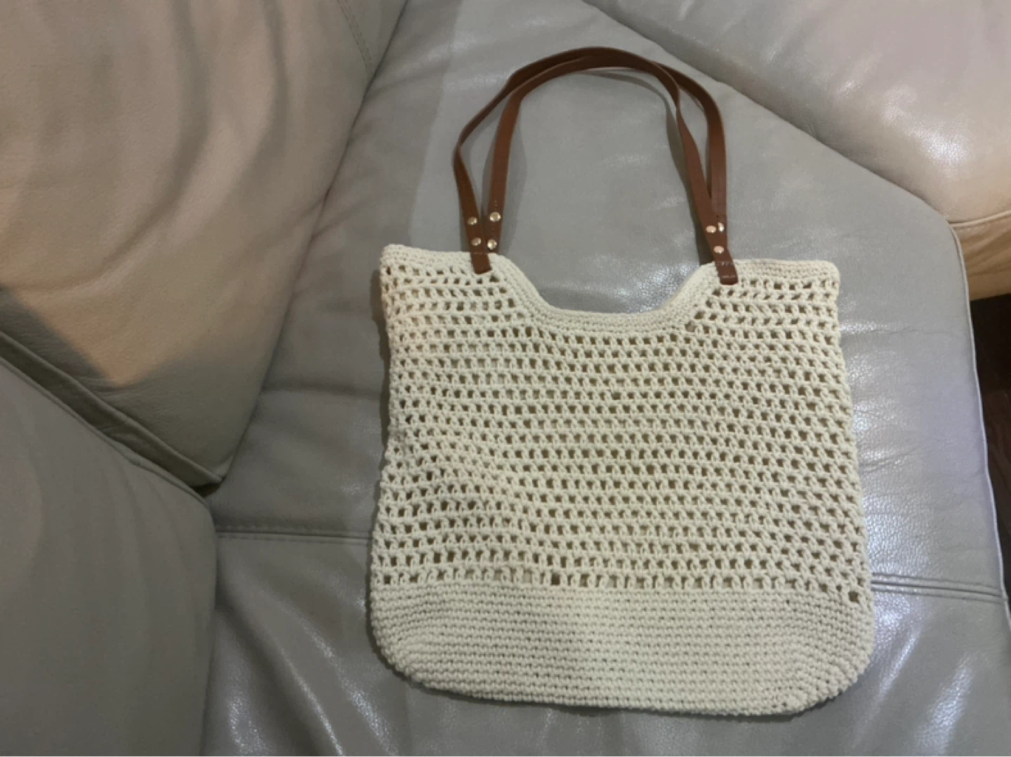 Crocheted Tote Bag with Straps
