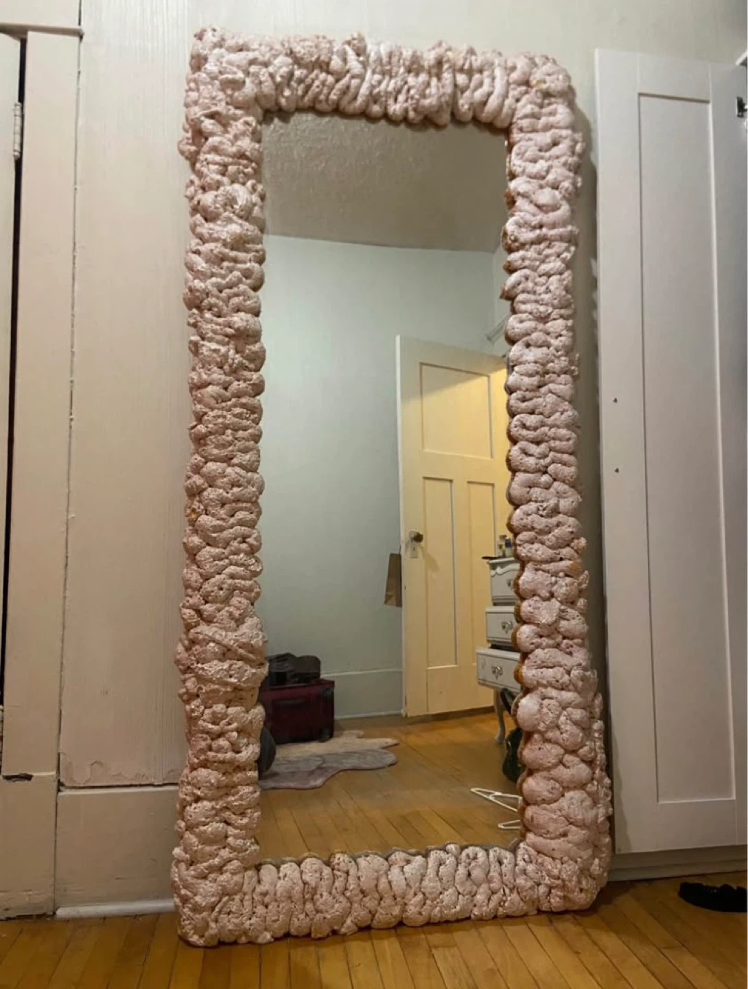 Pink Foamy Mirror Frame