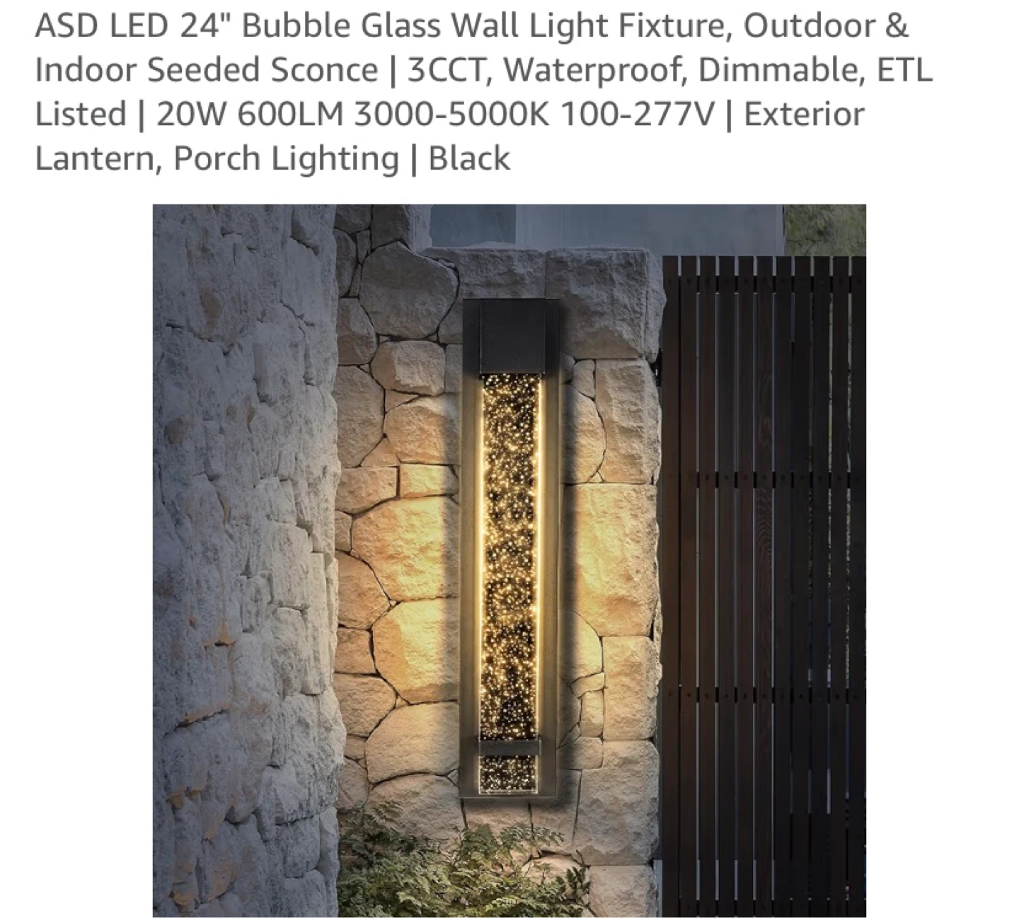 New ASD LED 24" Bubble Glass Outdoor Wall Light Fixture