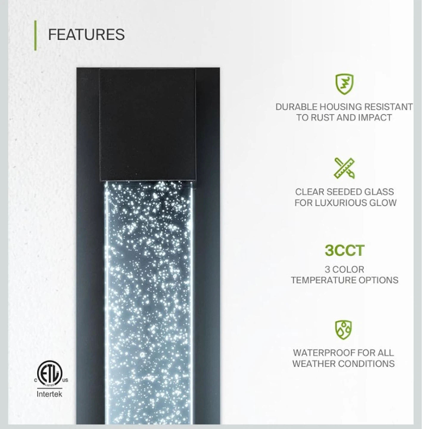 New ASD LED 24" Bubble Glass Outdoor Wall Light Fixture - photo 3