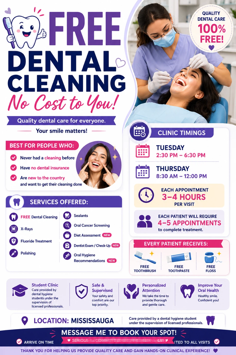 Free Dental Cleaning Services - Missisauga