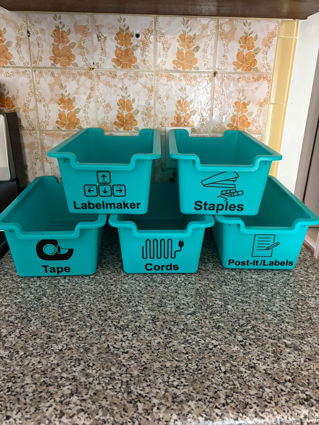 CREATIVITY Rectangular Storage Bins - Teal (Set of 5)