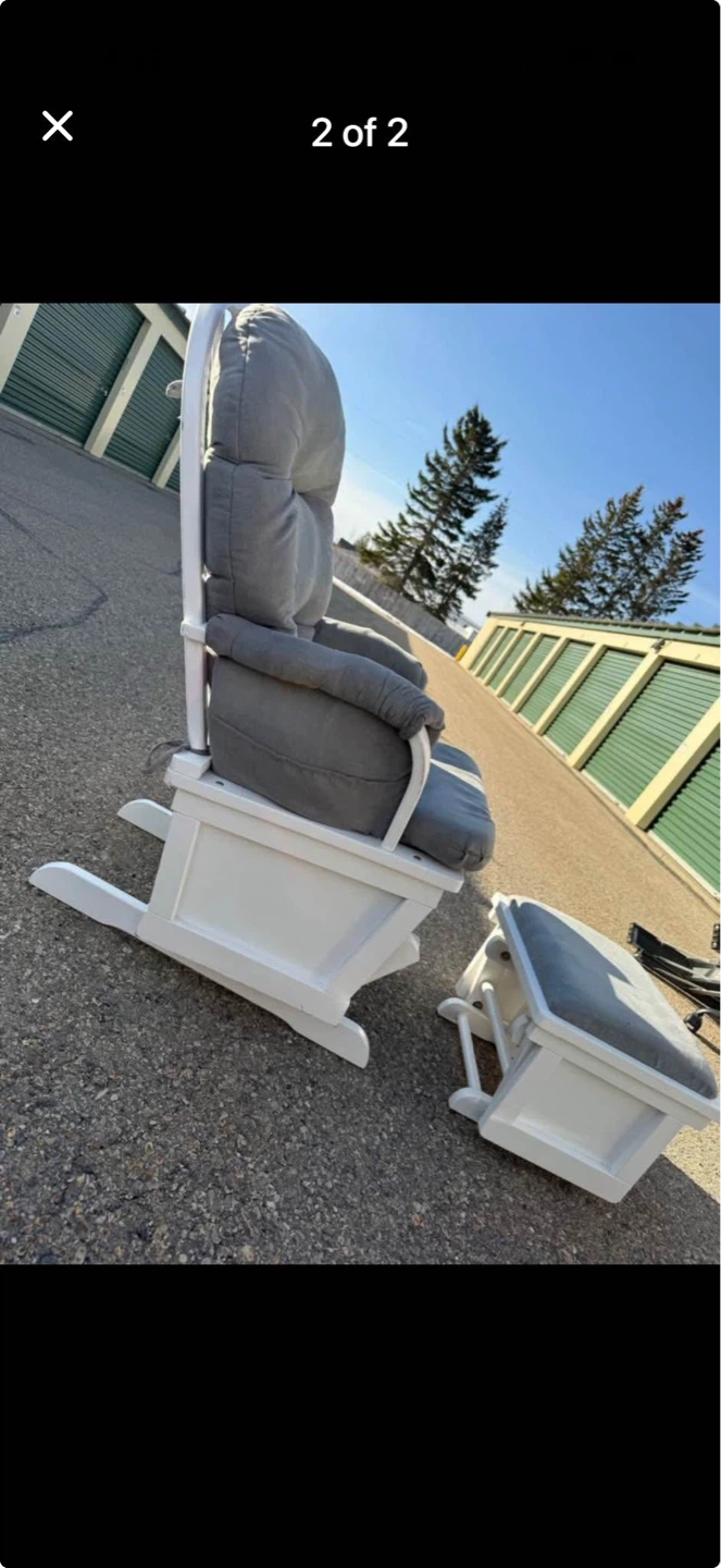White Glider Chair with Ottoman - photo 2