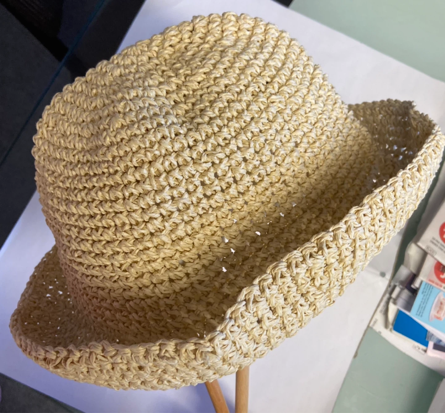 Woven Straw Bucket Hat