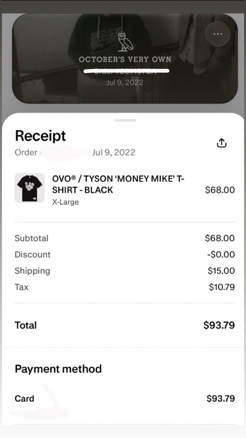 OVO "Money Mike" T-Shirt Black XL - photo 5