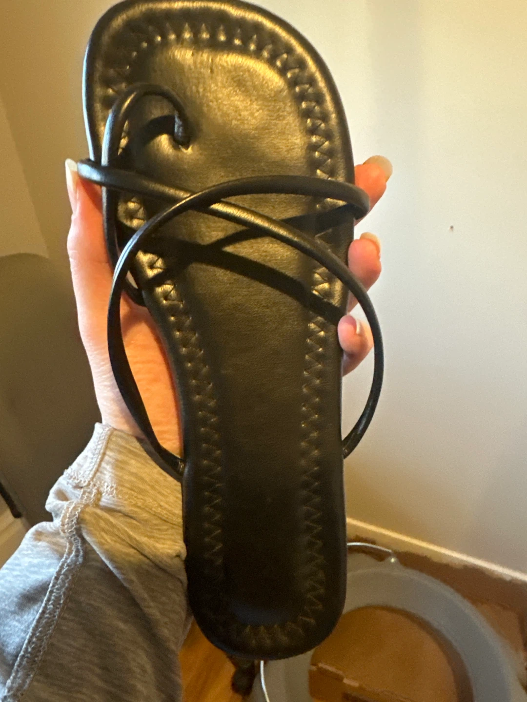 Black Strappy Flat Sandals - photo 3