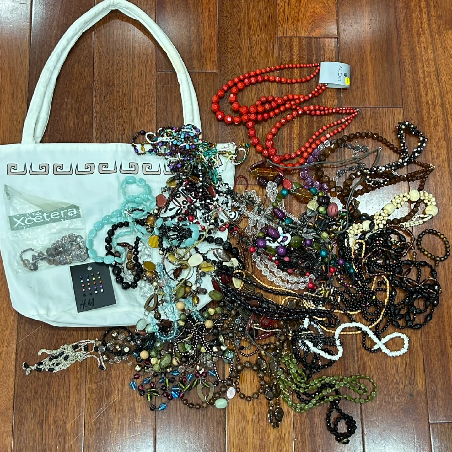 Assorted Necklace and Jewellery Lot with Tote Bag