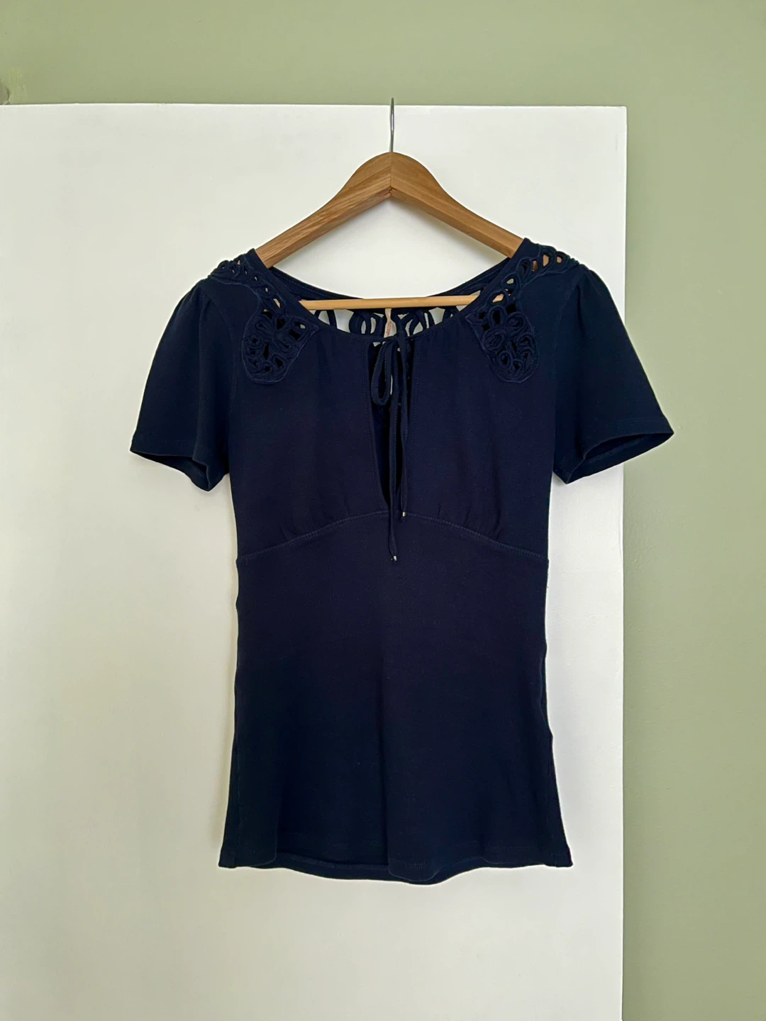 Free People Navy Blue Cotton Top (S) - photo 2
