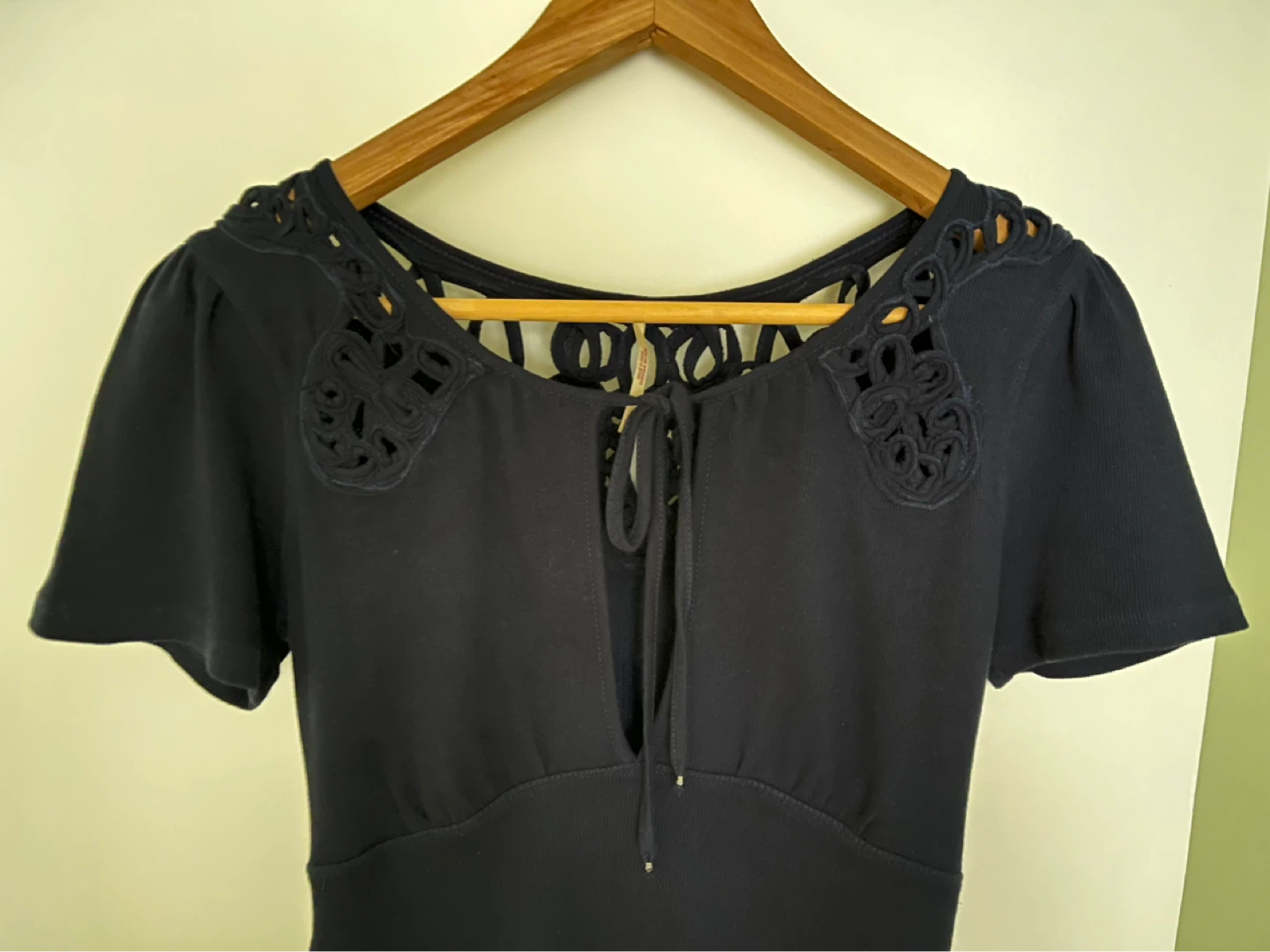 Free People Navy Blue Cotton Top (S)