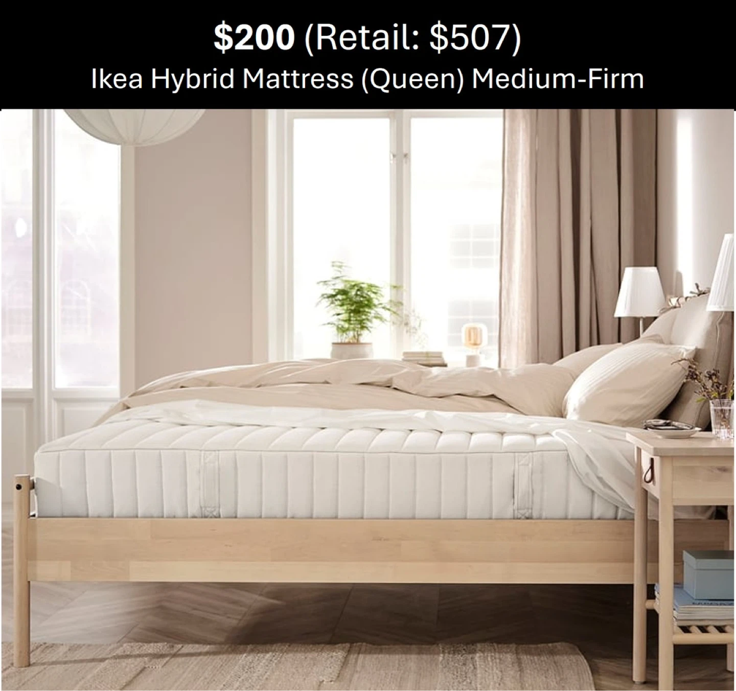 Ikea Hybrid Mattress (Queen) Medium-Firm