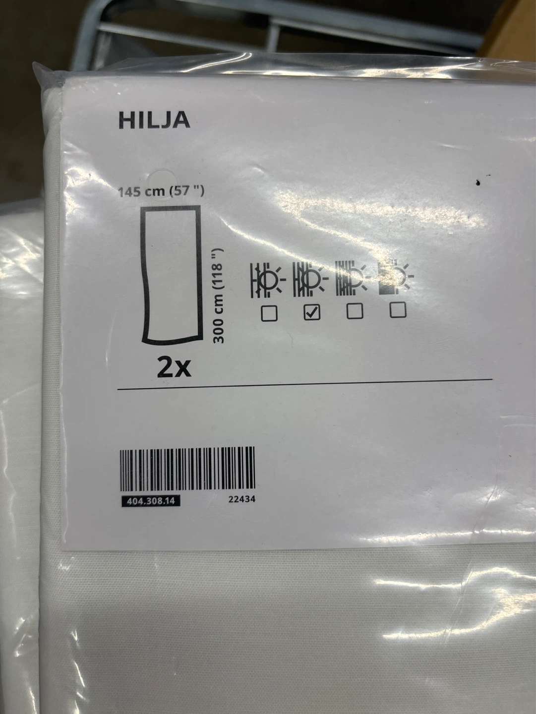 IKEA HILJA Curtains - White, 2x 145x300 cm (57x118")