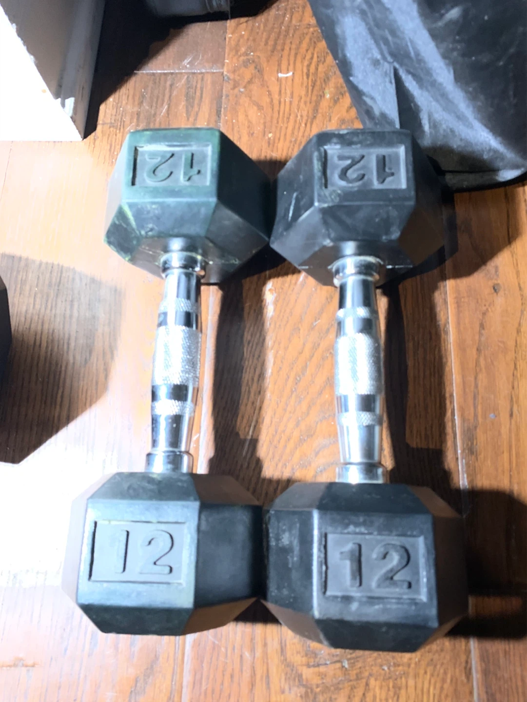 Pair of 12lb Hex Dumbbells