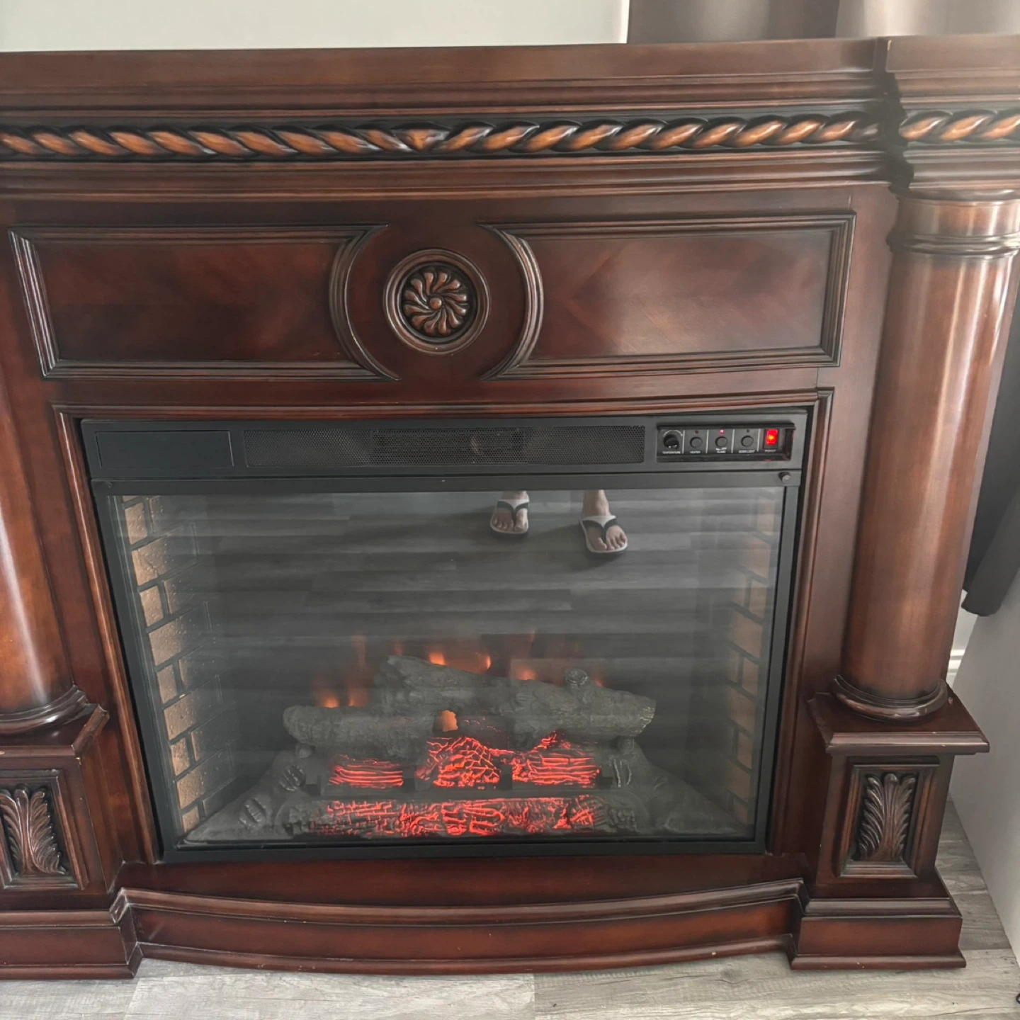 Electric Fireplace with Mantel