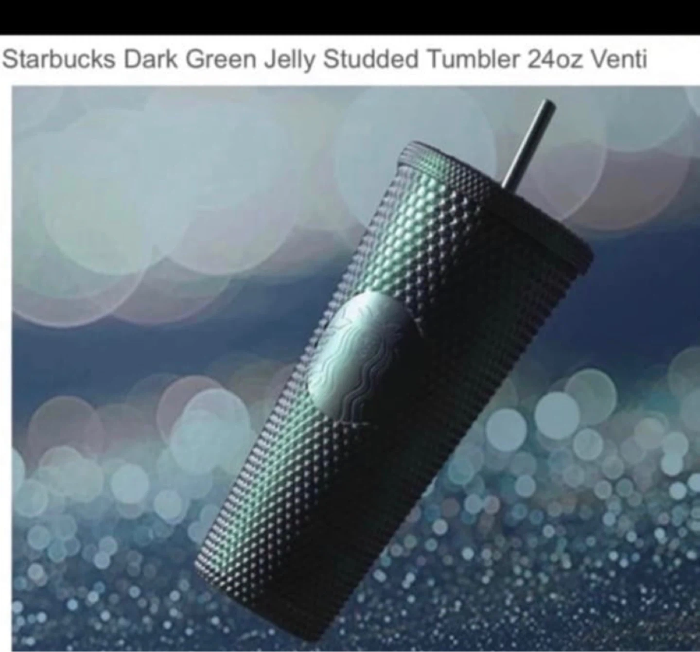 Starbucks 2022 Matte Dark Emerald Green Studded Venti Tumbler