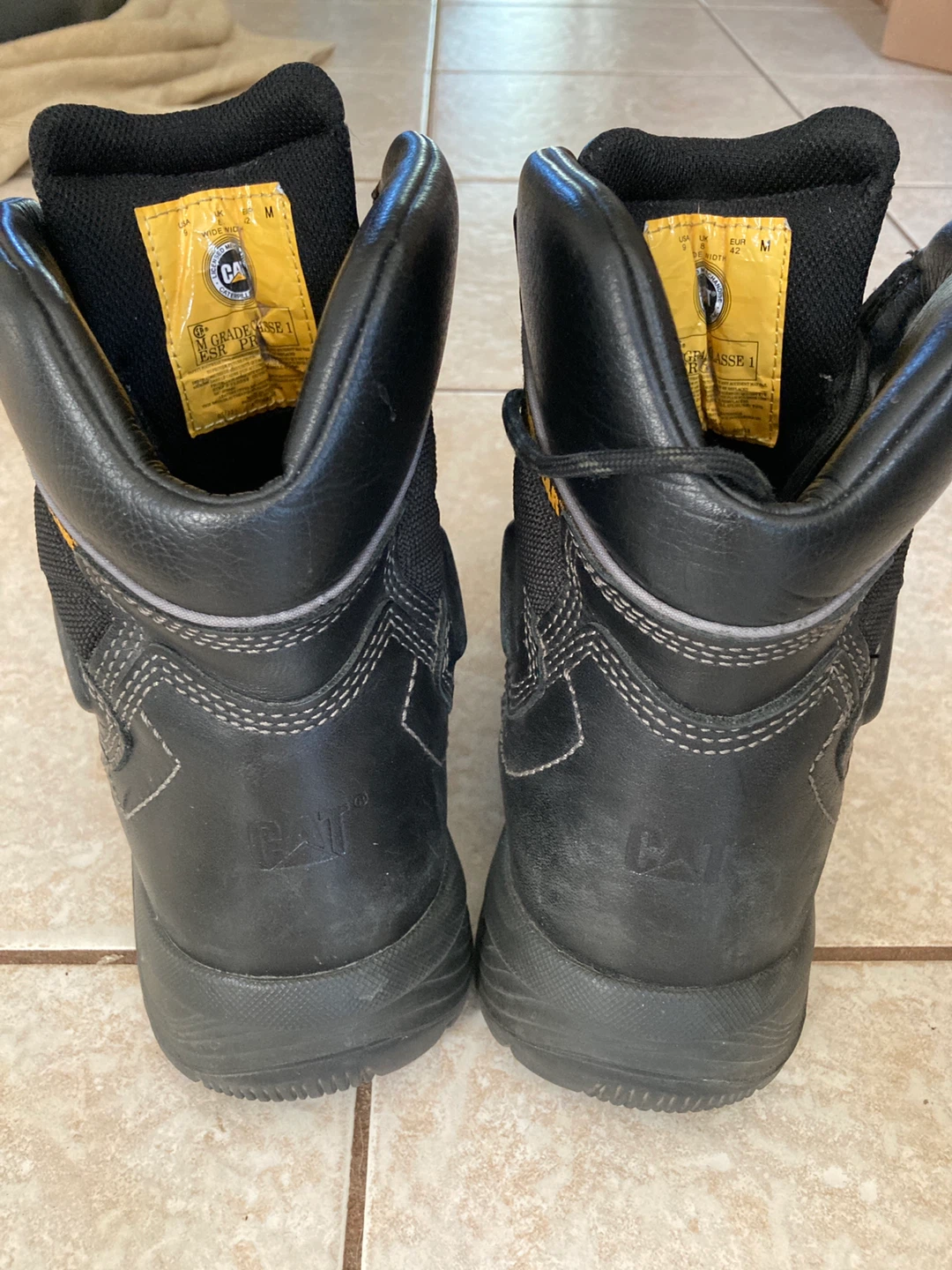 CAT Caterpillar Black Work Boots Size 9 Wide - photo 2