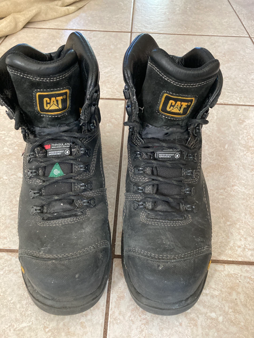 CAT Caterpillar Black Work Boots Size 9 Wide