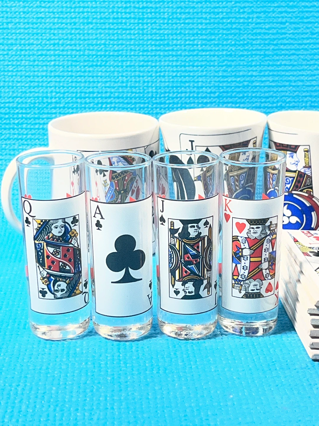 16-Piece Poker / Casino Night Novelty Drinkware & Card Set - photo 5