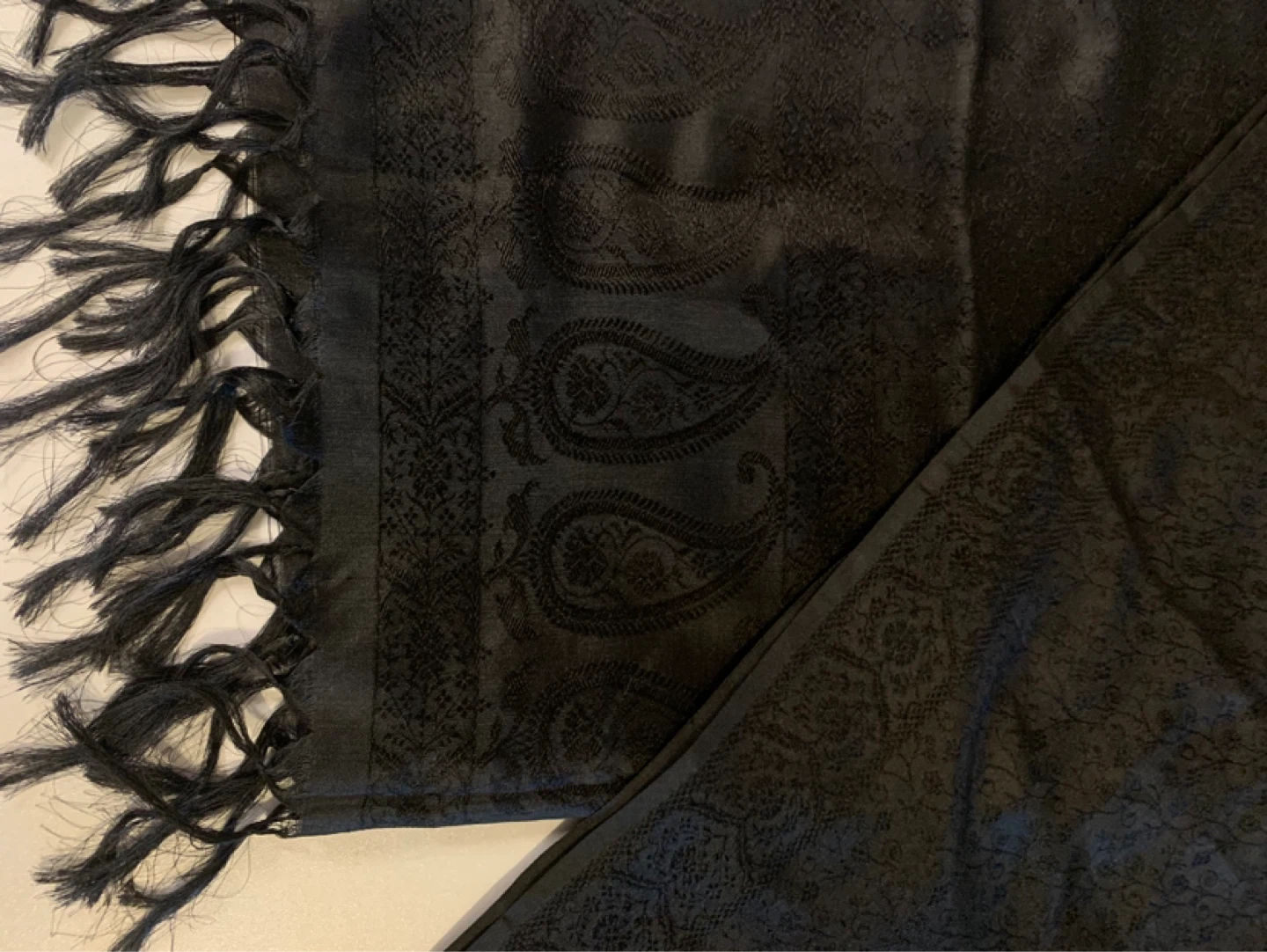 UNICEF Black Silk Paisley Scarf - photo 2