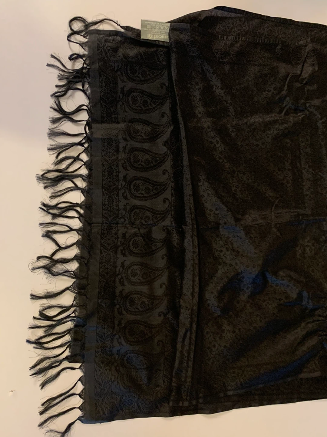 UNICEF Black Silk Paisley Scarf - photo 4