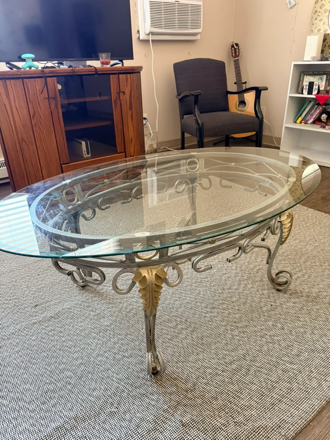 Glass coffee table