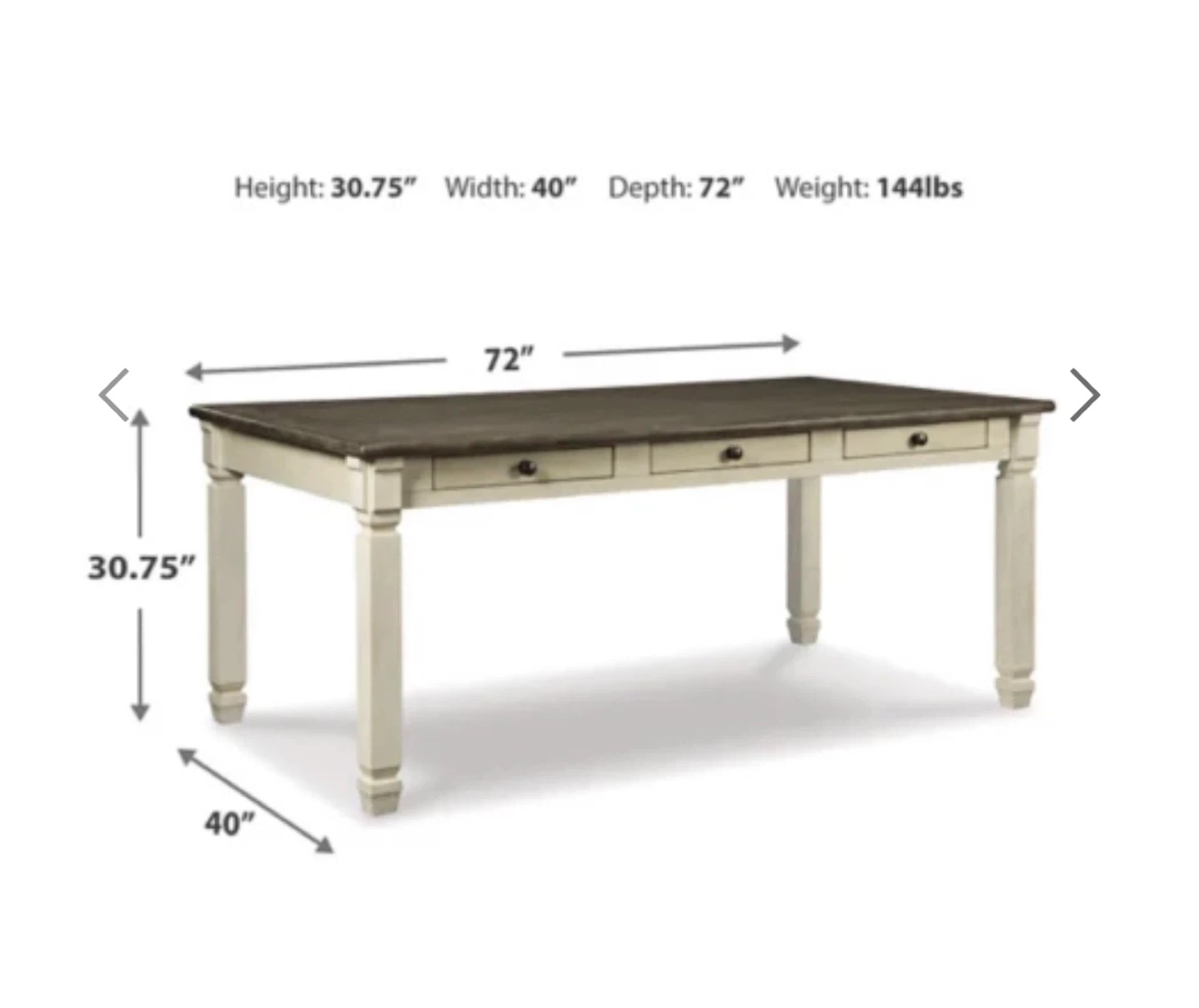 Dining Table with Drawers