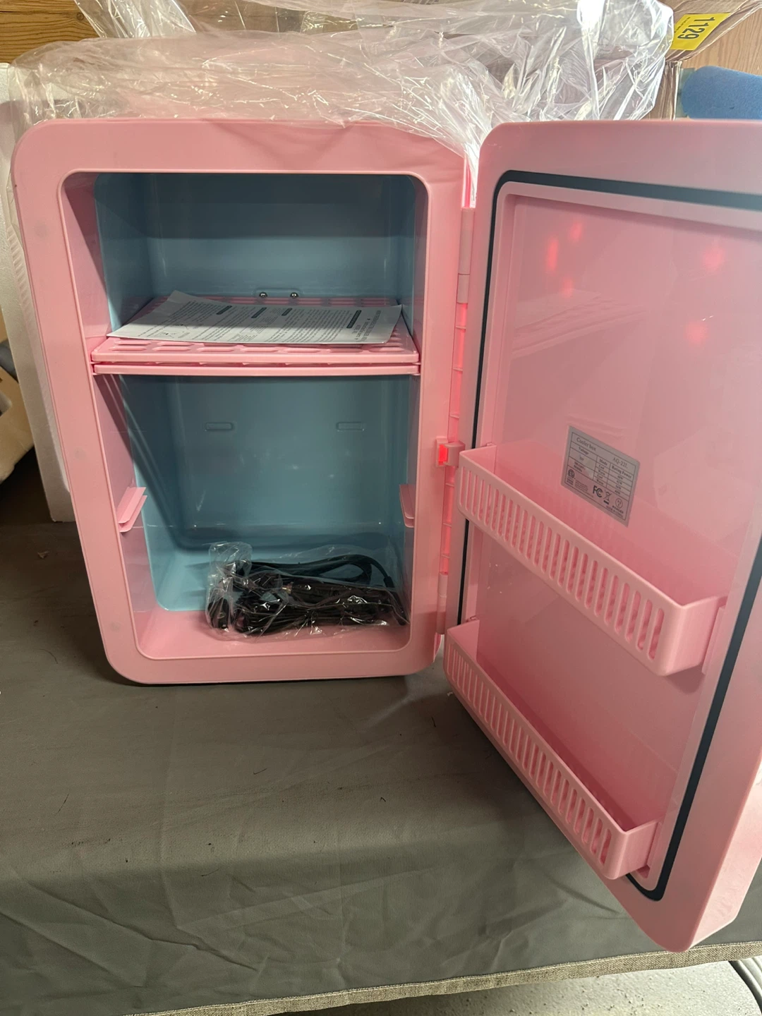 Pink Mini Fridge 17.3" H