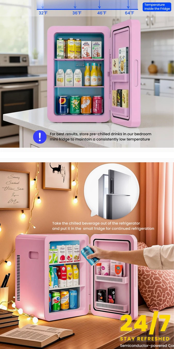 Pink Mini Fridge 17.3" H - photo 3