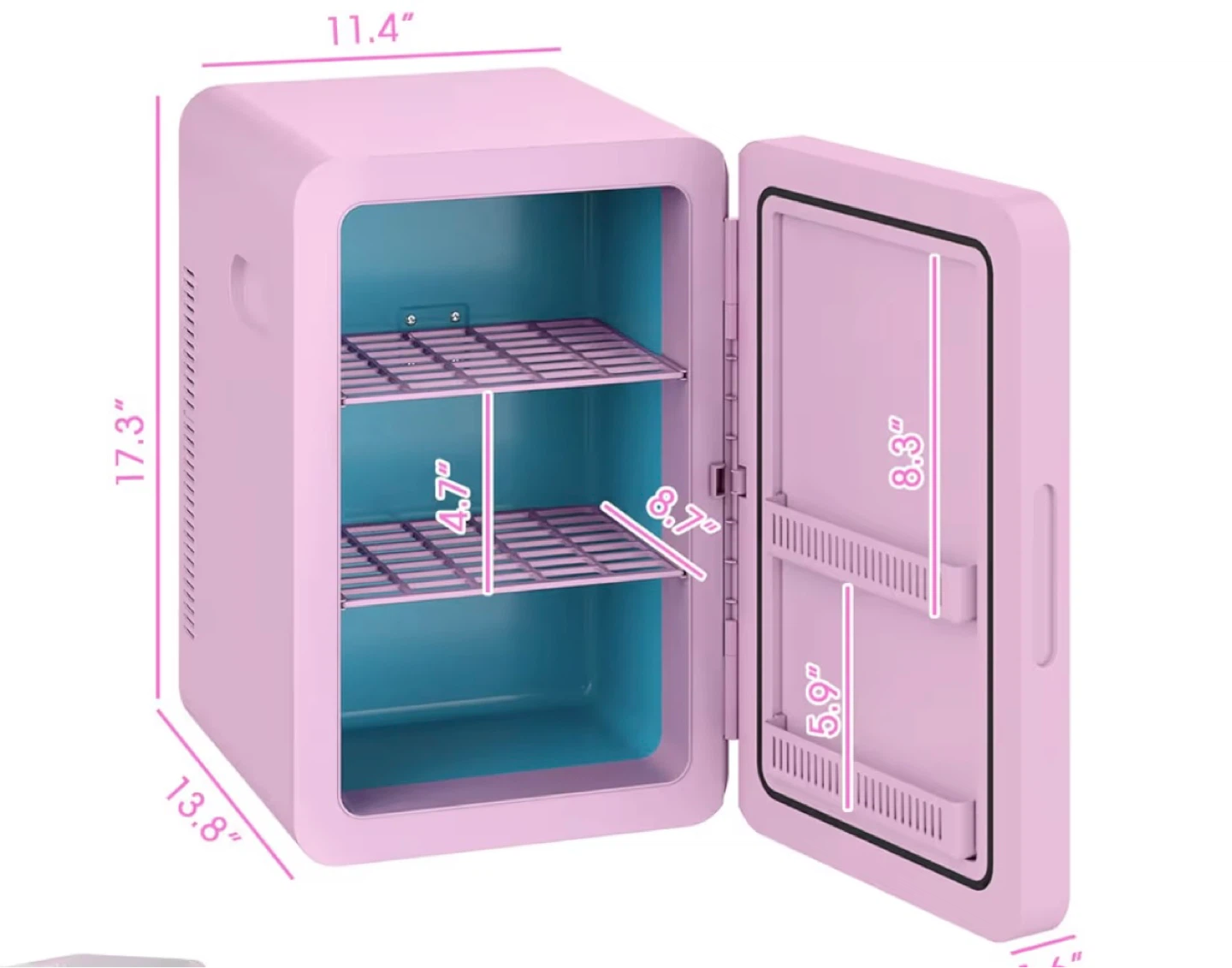 Pink Mini Fridge 17.3" H - photo 2