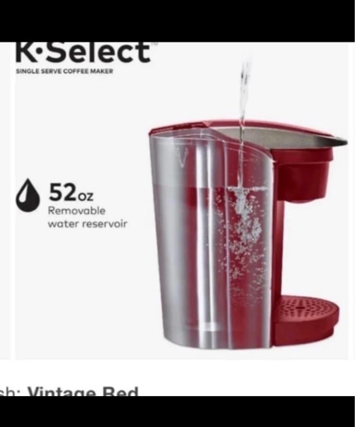 Keurig - Single-Serve K-Cup Pod Coffee Maker - Vintage Red - photo 2