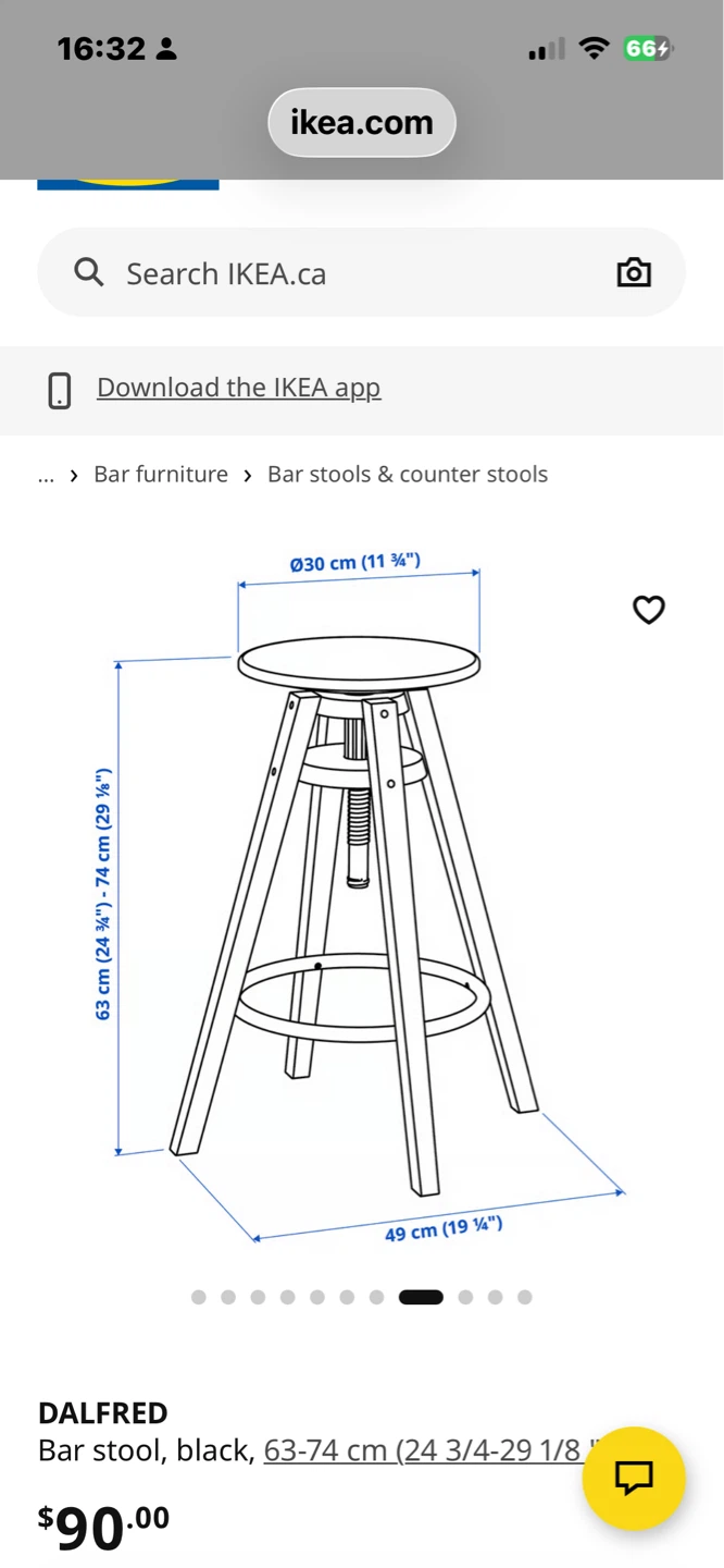 IKEA DALFRED Bar Stool - Black - photo 2