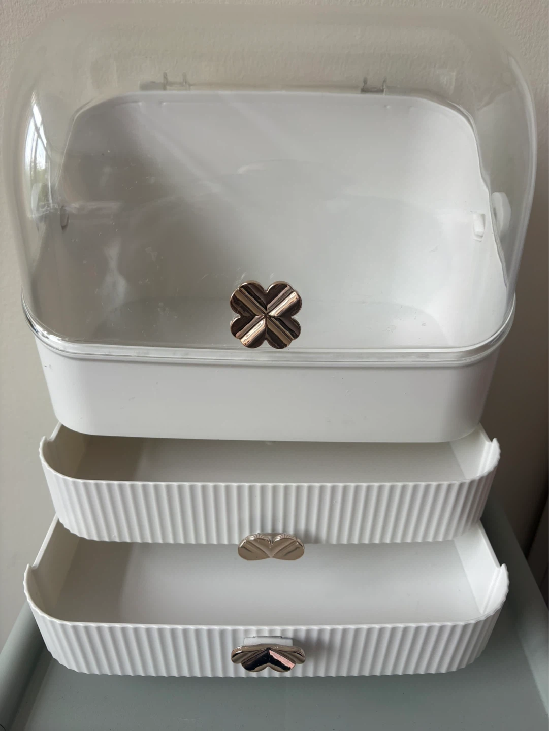 White Makeup Organizer with 2 Drawers