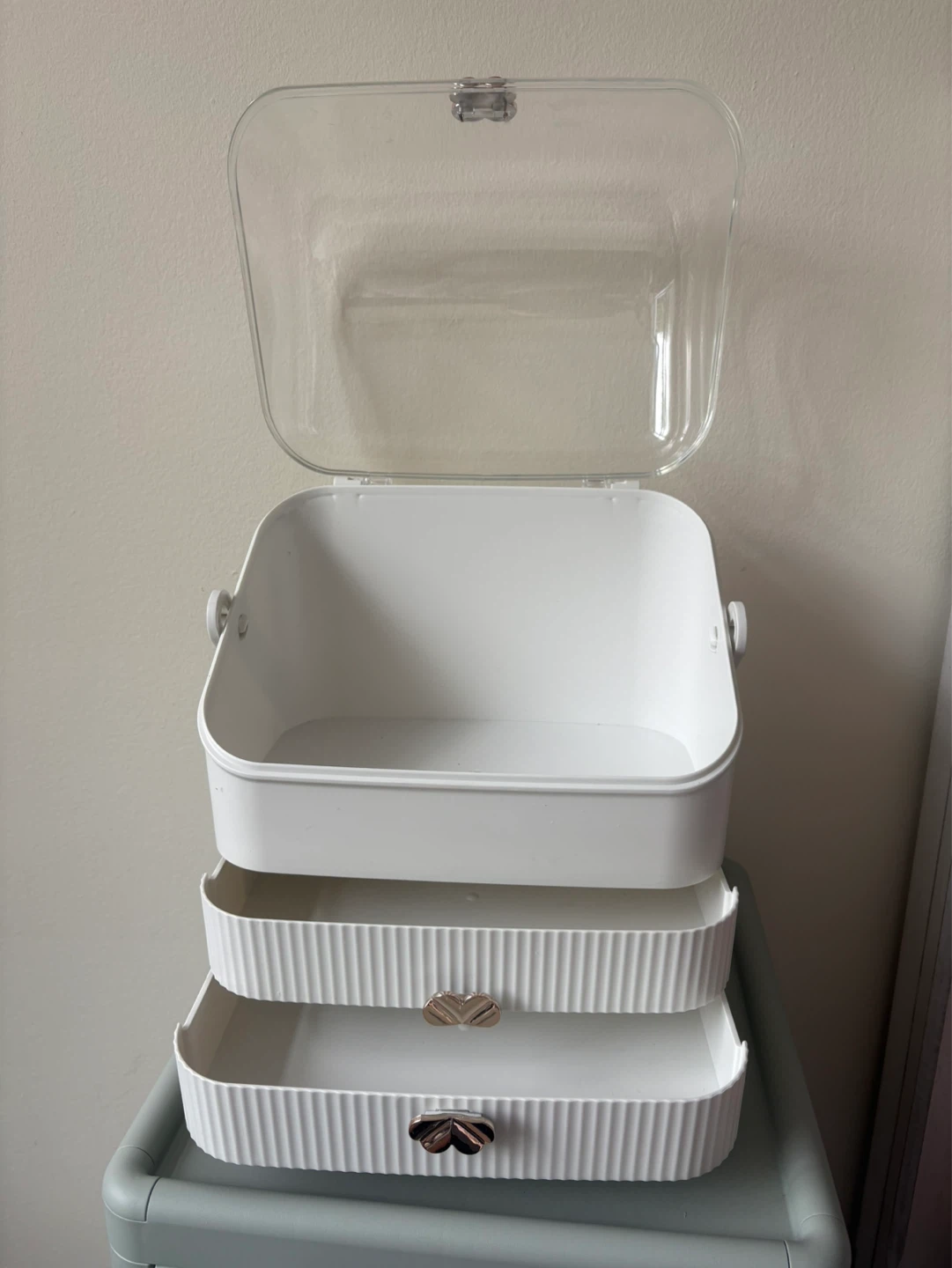 White Makeup Organizer with 2 Drawers - photo 3