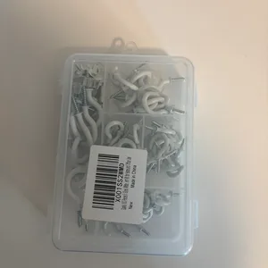 Assorted White Screw Hooks with Anchors