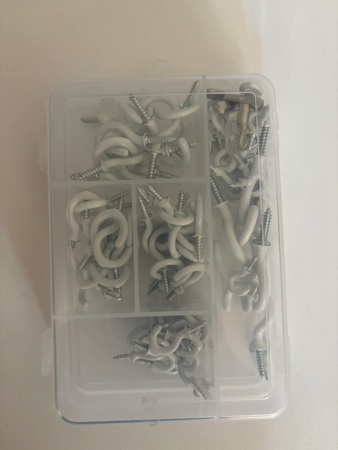 Assorted White Screw Hooks with Anchors - photo 2