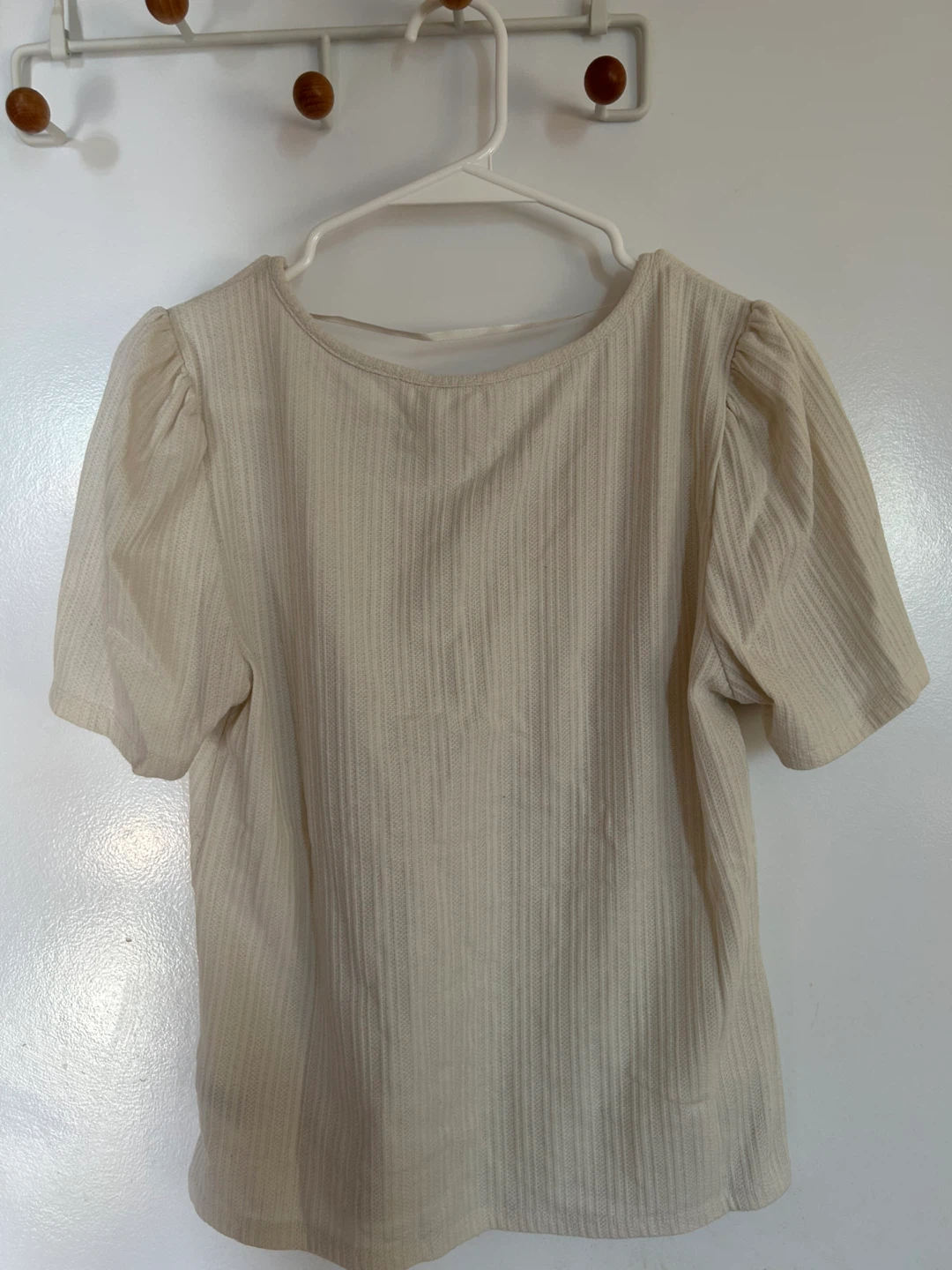 Women's Cream Puff Sleeve V-Neck Top - photo 2