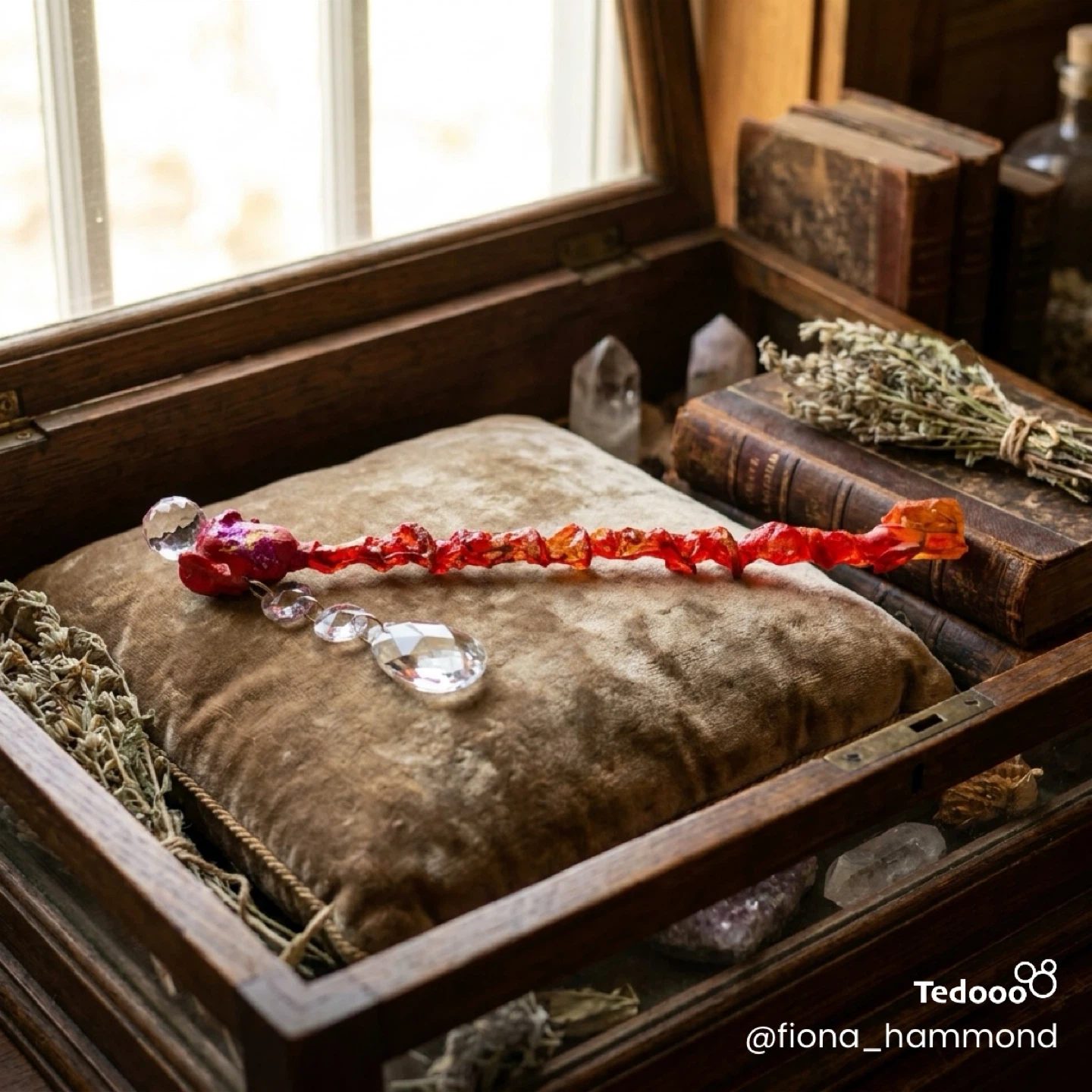 Red and Clear Crystal Decorative Wand