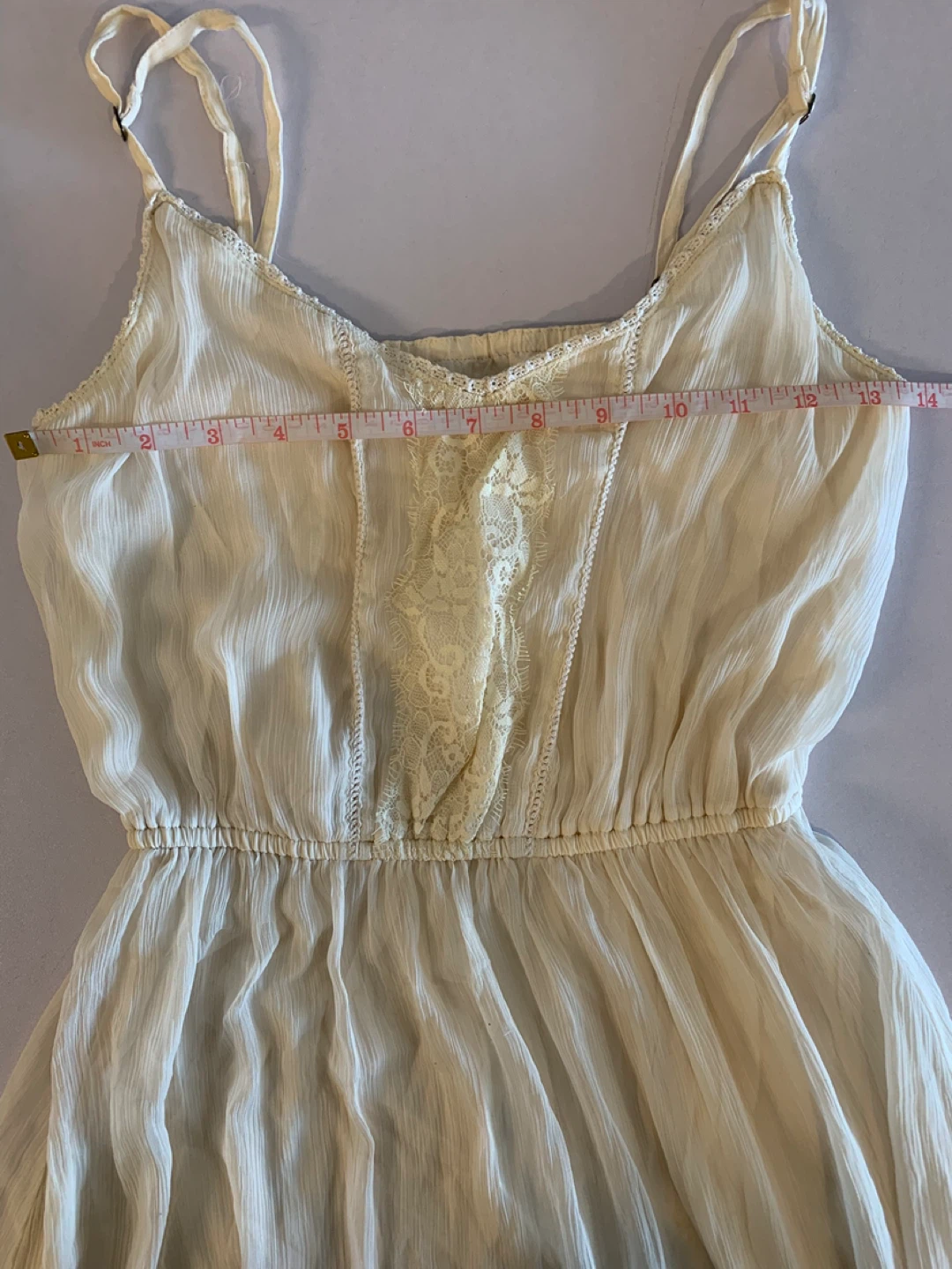Hollister Cream Lace Trim Slip Dress - Size M - photo 4