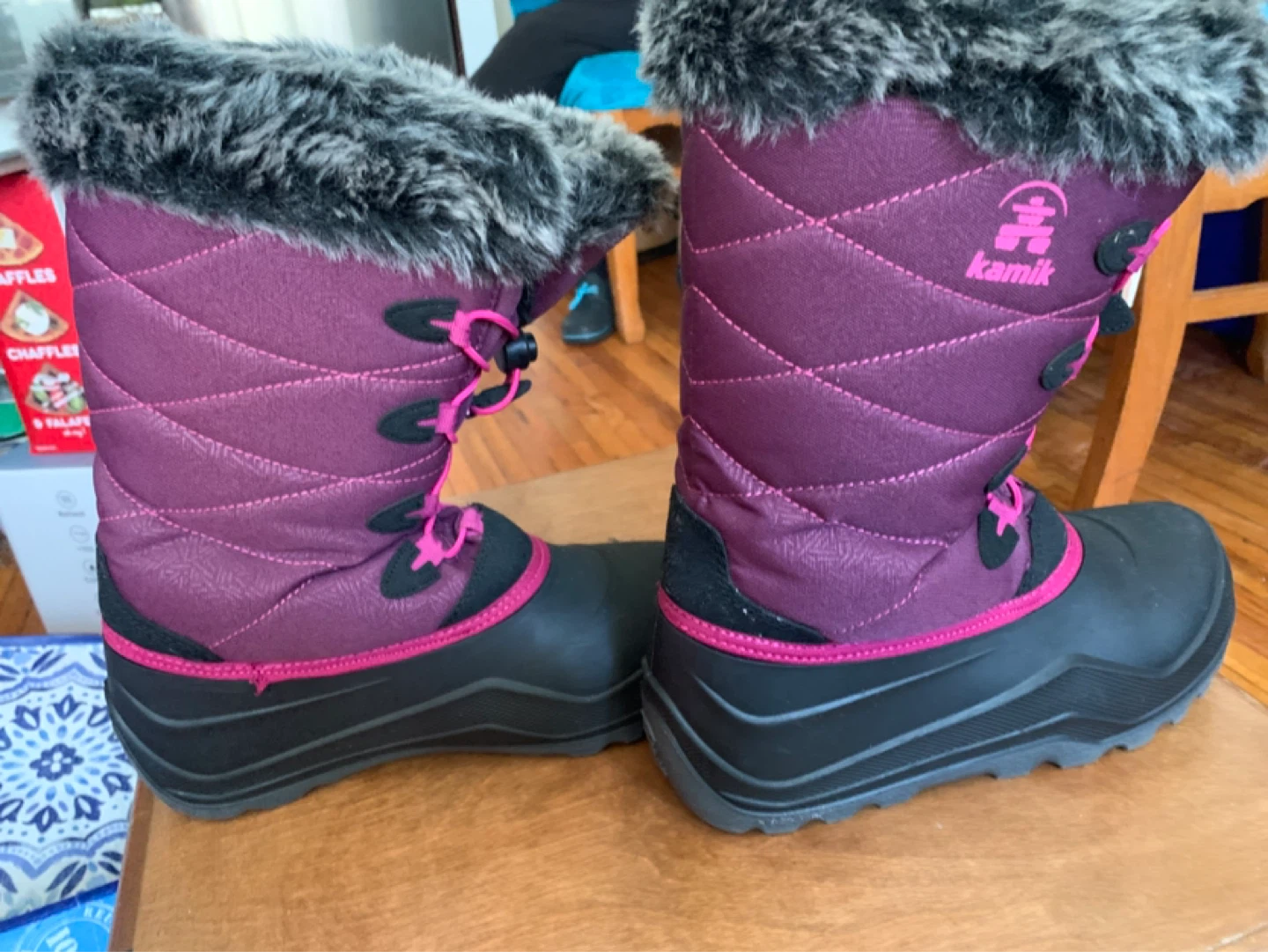 Kamik Womens Purple Winter Snow Boots with Faux Fur Trim - photo 3