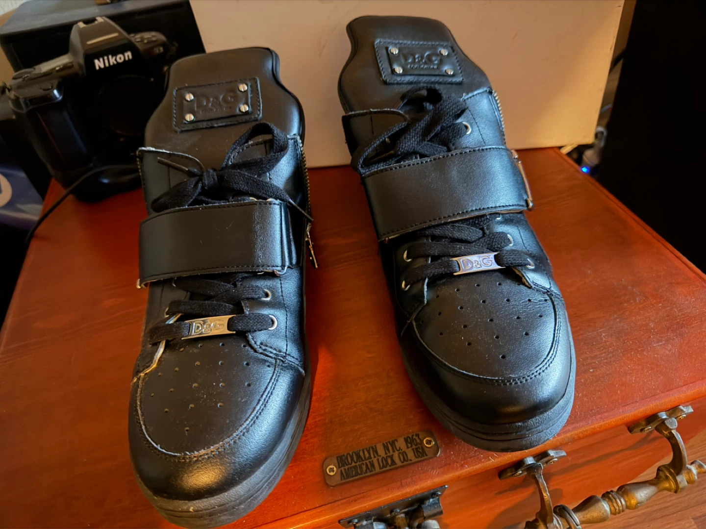 Dolce & Gabbana Black Leather Sneakers Men’s Size 10US - photo 2