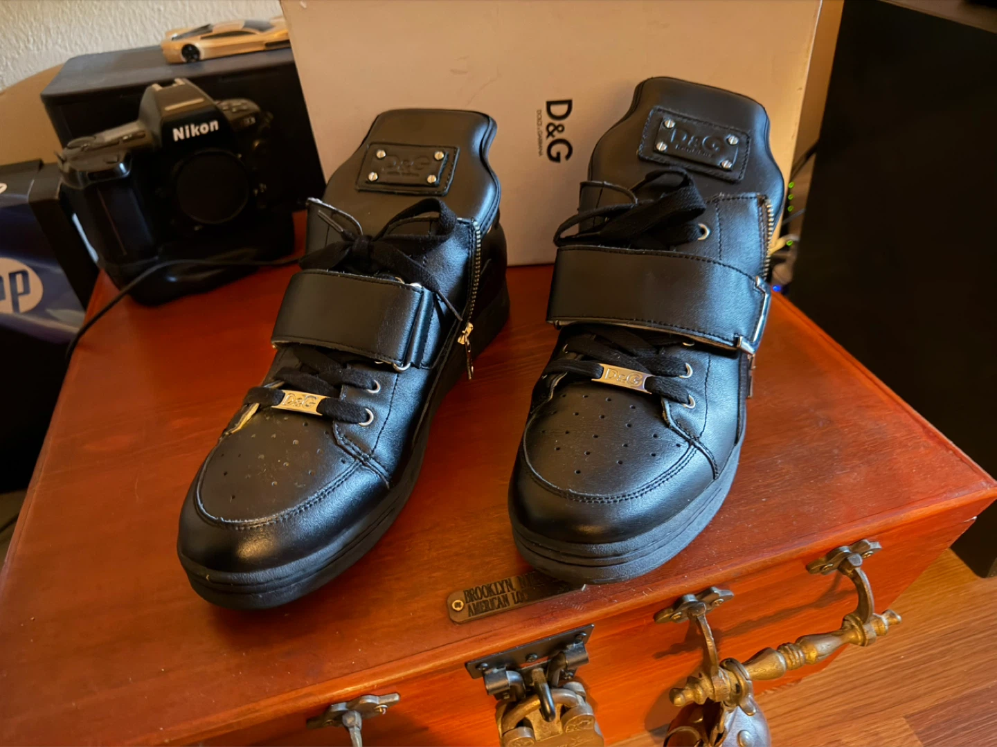 Dolce & Gabbana Black Leather Sneakers Men’s Size 10US - photo 5