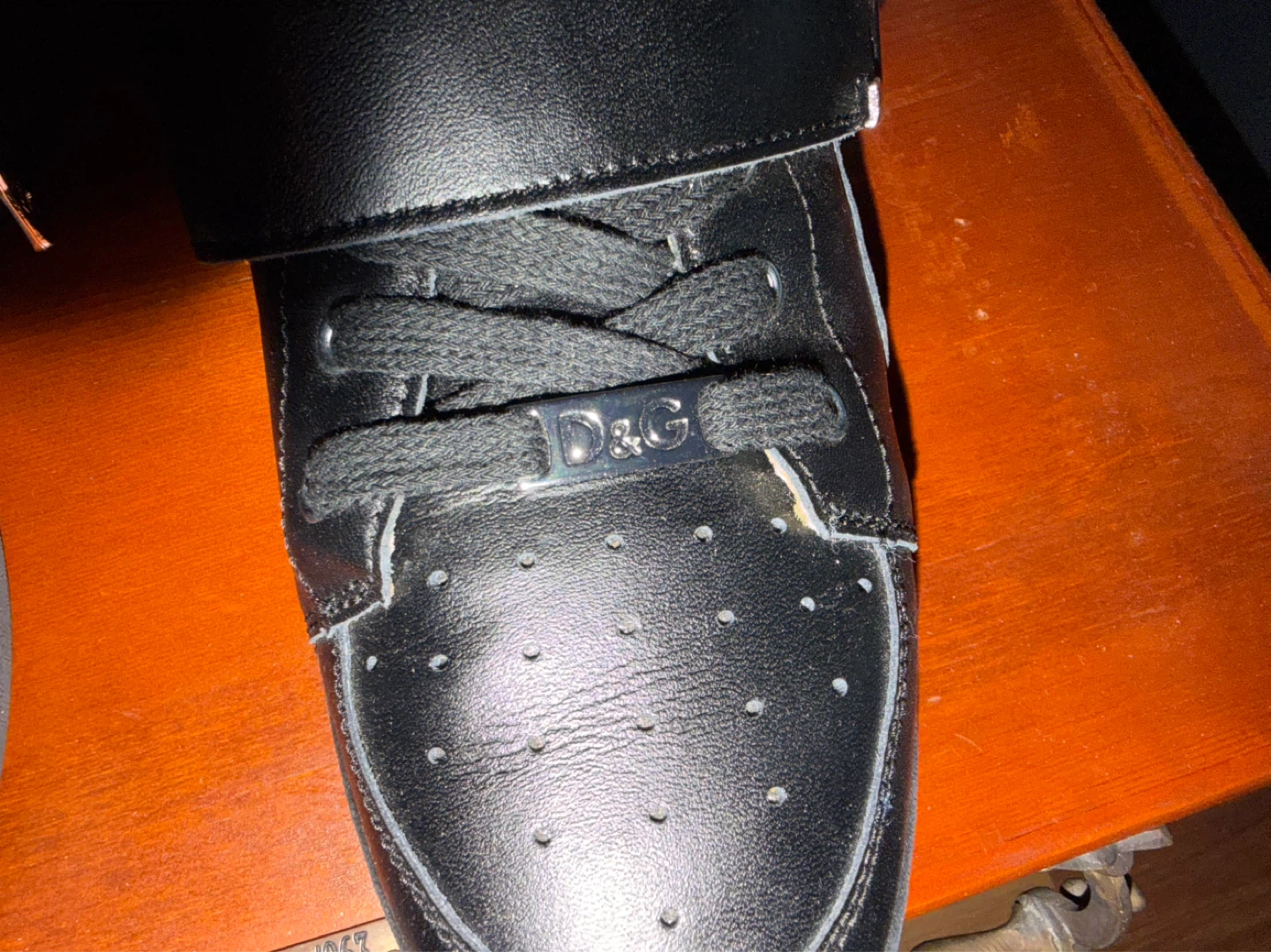 Dolce & Gabbana Black Leather Sneakers Men’s Size 10US - photo 4