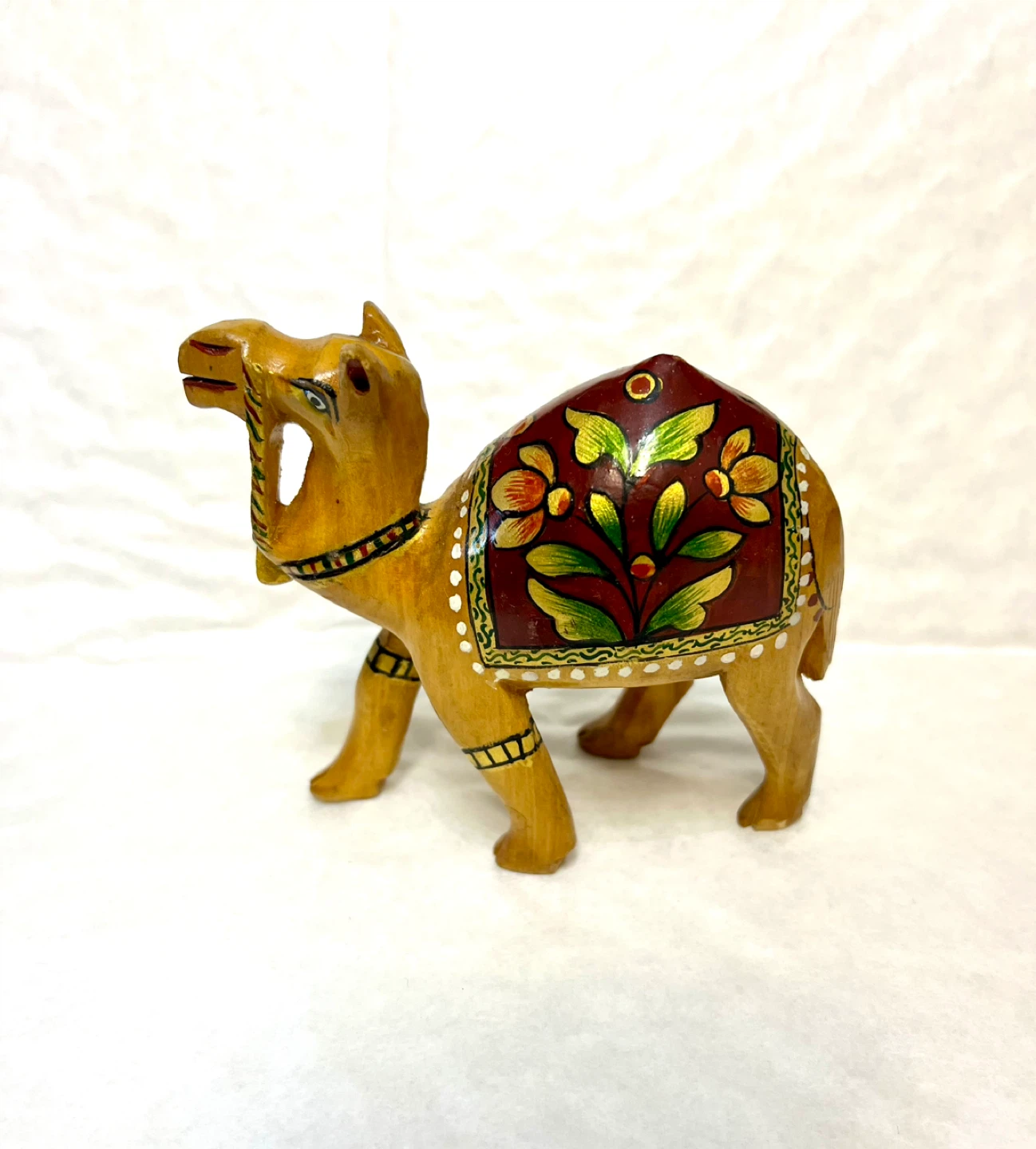 Wooden Camel & Elephant Figurines - Hand-Painted - photo 3